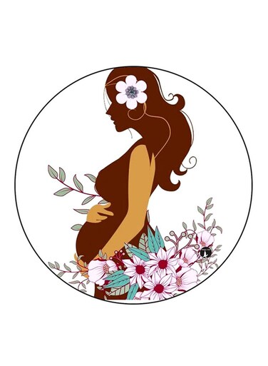 Woman Printed Fridge Magnet Round Multicolour