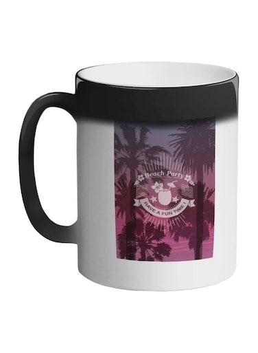 Beach Party Printed Colour Changing Coffee Mug Black 11ounce
