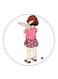 Girl Printed Fridge Magnet Multicolour