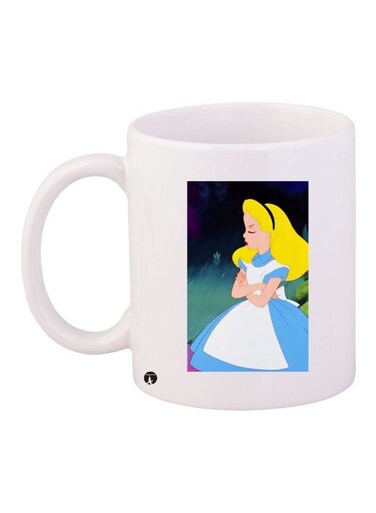 Princess Printed Coffee Mug White/Blue/Yellow 11ounce