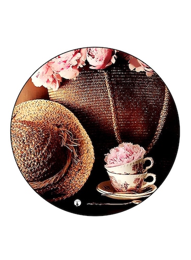 Tea Printed Fridge Magnet Round Multicolour