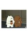 Bear Printed Metallic Plate Grey/Brown/White 20x15cm