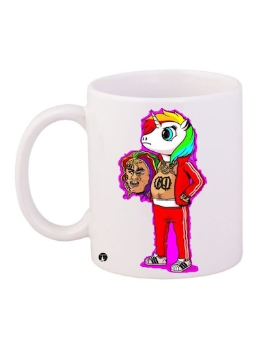 Unicorn Printed Coffee Mug White/Red/Purple 11ounce