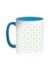 Motifs Of Small And Large Stars Printed Coffee Mug Turquoise/White 11ounce