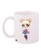 Cartoon Girl Printed Coffee Mug White/Blue/Beige 11ounce