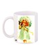 Cartoon Girl Printed Coffee Mug White/Green/Brown 11ounce