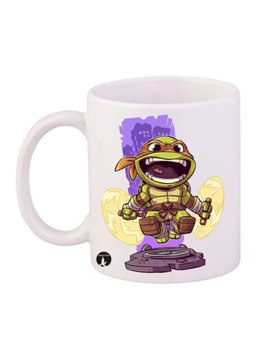 Teenage Mutant Ninja Turtles Printed Mug White/Green/Brown 11ounce