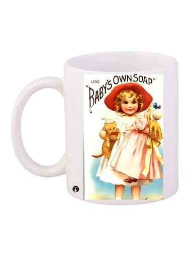 Baby's Own Soap Printed Coffee Mug White/Blue/Red 11ounce