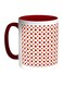 Star And Circle Motif Printed Coffee Mug White/Red/Orange 11ounce