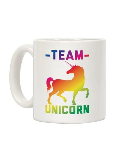 Team Unicorn Printed Ceramic Coffee Mug White