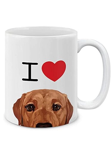I Heart My American Pit Bull Puppy Dog White Ceramic Coffee Mug Tea Cup, 11 OZ