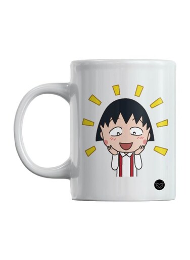 Surprised Chibi Maruko-Chan Printed Mug White/Red/Yellow
