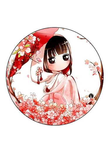 Girl Printed Fridge Magnet Multicolour