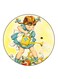 Girl Printed Fridge Magnet Multicolour