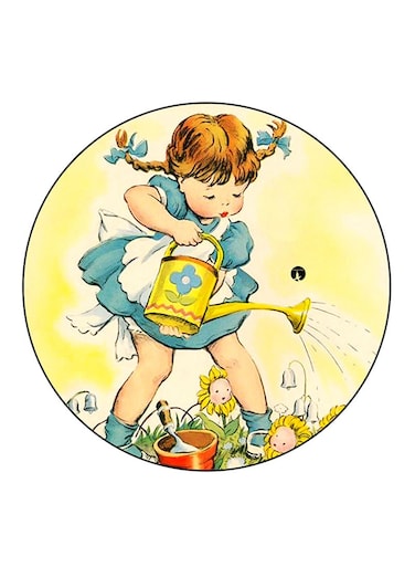 Girl Printed Fridge Magnet Multicolour