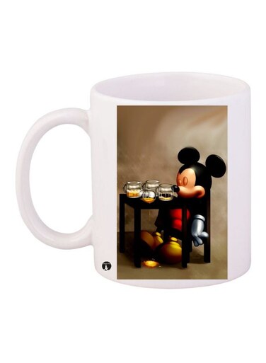 Mickey Mouse Printed Coffee Mug White/Beige/Black