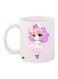 Cartoon Girl Printed Coffee Mug White/Pink/Beige 11ounce