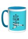 Keep Calm And Diet Printed Coffee Mug Blue/White/Blue 11ounce