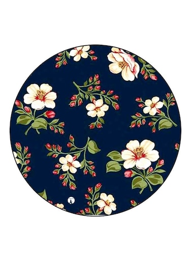 Floral Printed Wooden Fridge Magnet Beige/Green/Red 5.5cm
