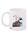 Cartoon Printed Ceramic Coffee Mug White/Blue/Red 11ounce