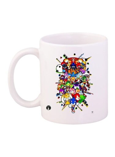 Game Sonic Character Printed Mug White/Blue/Yellow