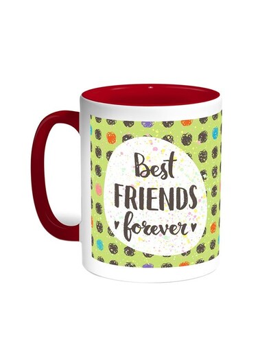 Best Friends Forever Printed Coffee Mug Red/White 11ounce