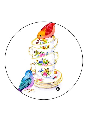 Birds Printed Fridge Magnet Multicolour