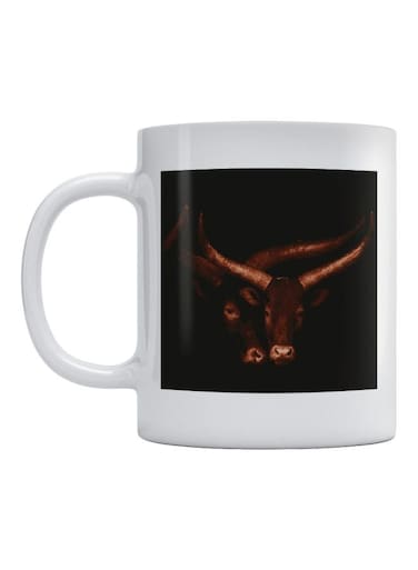 Bull Printed Tea And Coffee Mug White/Black/Brown