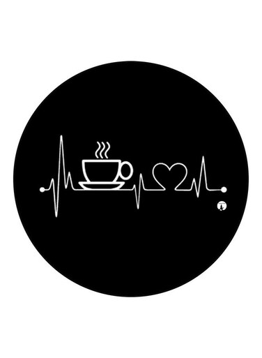 Coffee Cup Printed Fridge Magnet Black/White 5.5cm