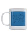 World Map Printed Mug White/Blue/Black