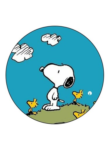 Snoopy The Dog Printed Fridge Magnet Blue/White/Green 5.5cm