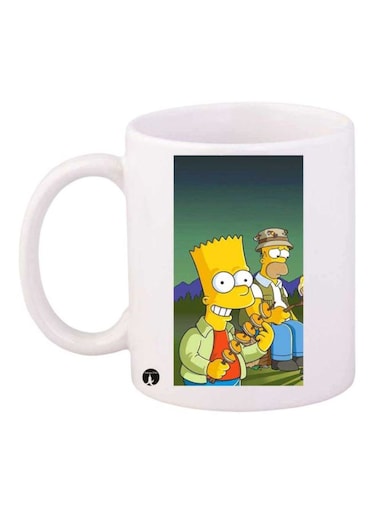 The Simpsons Printed Mug White/Yellow/Red Standard Size