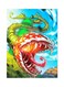 Piranha Plant Themed Metallic Plate Green/Blue/red 20x15cm