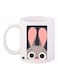 Rabbit Printed Coffee Mug White/Black/Pink