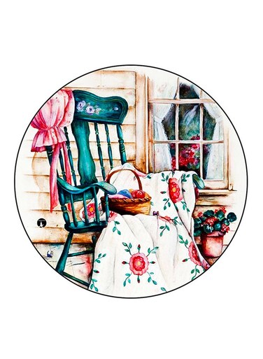 Vintage Art Printed Fridge Magnet Multicolour