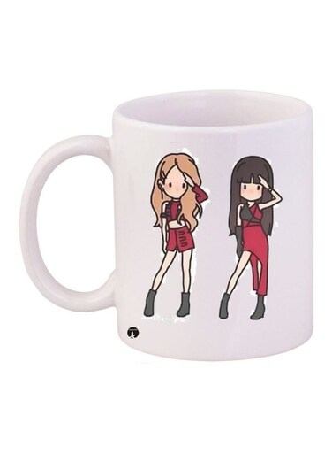 Cartoon Printed Coffee Mug White/Beige/Red 11ounce