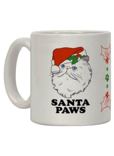 Santa Paws Printed Coffee Mug White/Black/Red