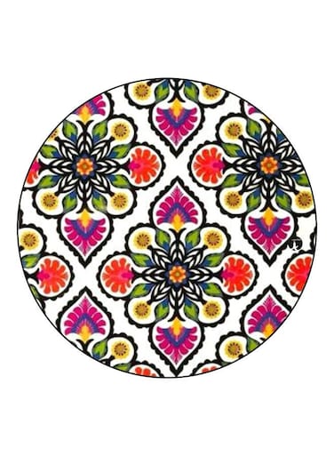 Flower Printed Fridge Magnet White/Pink/Green 5.5cm