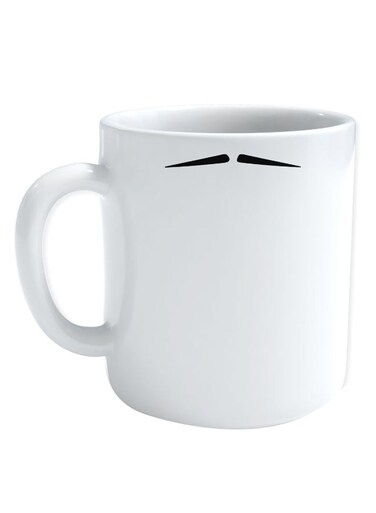Funky Moustache Coffee Mug White