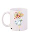 Flower Printed Coffee Mug White/Yellow/Red 11ounce