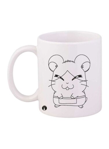 Anime Hamtaro Printed Coffee Mug White/Black