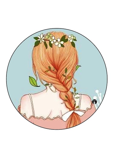 Girl Printed Fridge Magnet Multicolour