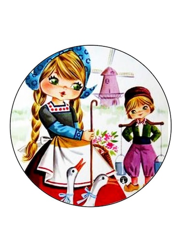 Kids Printed Fridge Magnet Round Multicolour