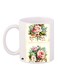 Rose Printed Coffee Mug White/Green/Pink 11ounce