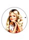 Girl Printed Fridge Magnet Multicolour