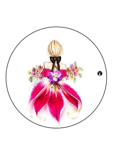 Cartoon Printed Fridge Magnet White/Pink/Green 5.5cm