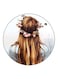 Girl Printed Fridge Magnet Brown/White/Black 5.5cm