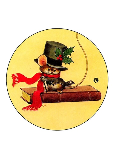 Mouse Printed Fridge Magnet Round Multicolour