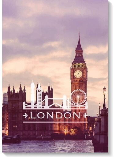 Big Ben London Themed Wall Painting Multicolour 40x60cm
