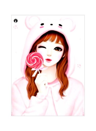 Girl Themed Metallic Plate Pink/Brown/Black 20x15cm